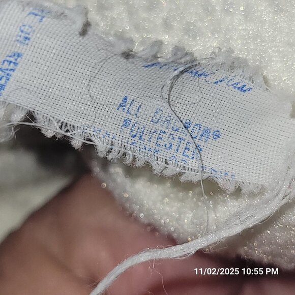 Vanity Fair Plush Velour Bathrobe Robe Zipper Butt Front Pockets Embroidery M - Picture 6 of 6